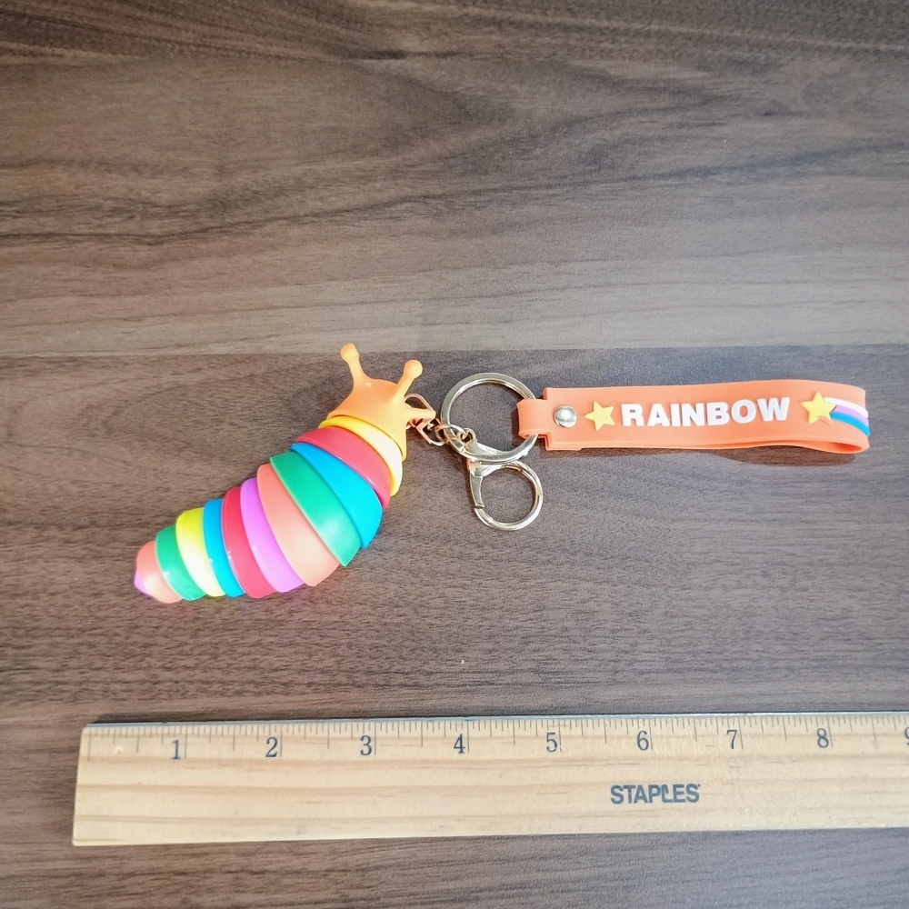 Rainbow Multicolor Snail Keychain - Picture 2 of 2